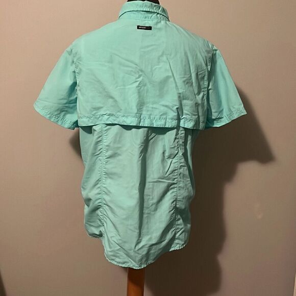 Swiss Alps Women's Blue Short Sleeve Button Down Fishing Shirt Size Medium - Picture 7 of 11
